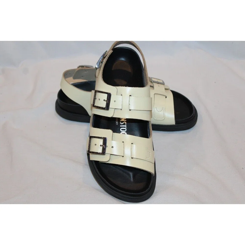 Birkenstock Women's Cannes Leather Exquisite Sandals Butter EU 36 NARROW NIB